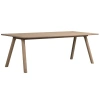 Světle hnědý dubový rozkládací jídelní stůl CLAPPERTON 220/310 x 95 cm