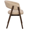 Béžová čalouněná jídelní židle BARNABY s tmavou dubovou podnoží