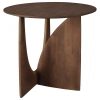Hnědý dřevěný odkládací stolek Geometric 51 cm