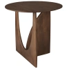 Hnědý dřevěný odkládací stolek Geometric 51 cm
