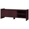 Červený lakovaný TV stolek Rali 160 x 48 cm