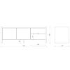 Červený lakovaný TV stolek Rali 160 x 48 cm