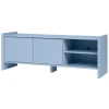 Modrý lakovaný TV stolek Rali 160 x 48 cm