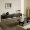 Tmavý dřevěný konferenční stolek Flow 150 x 60 cm -fv-interier-25