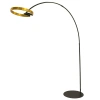 Zlato-černá kovová stojací lampa Angel Cerdá No. 8097, 217 cm