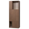 Dřevěná skříň Build 215 x 80 cm s tmavým dubovým dekorem