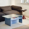 Modrý lakovaný konferenční stolek Tovo 110 x 63 cm se skleněnou deskou -fv-interier-25