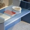 Modrý lakovaný konferenční stolek Tovo 110 x 63 cm se skleněnou deskou -fv-interier-25