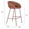 Červená čalouněná barová židle FESTON 76 cm
