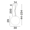 Bílé skleněné závěsné LED světlo Nova Luce Bolita 30 cm