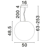 Bílé skleněné závěsné LED světlo Nova Luce Bolita 50 cm