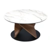 Bílý porcelánový konferenční stolek Angel Cerdá No. 2174, ⌀80 cm