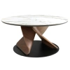 Bílý porcelánový konferenční stolek Angel Cerdá No. 2174, ⌀80 cm