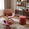 Červené čalouněné otočné lounge křeslo DOULTON -fv-interier-25