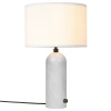 Bílá mramorová stolní lampa Gubi Gravity 49 cm s bílým stínidlem
