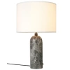 Šedá mramorová stolní lampa Gubi Gravity 49 cm s bílým stínidlem