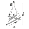 Skleněné závěsné LED světlo Nova Luce Eliot 55 cm