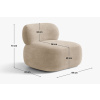 Hnědé čalouněné otočné křeslo MICADONI Aura