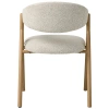 Krémová bouclé jídelní židle Unique Furniture Frances s dubovým dekorem