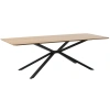 Černý jídelní stůl Unique Furniture Cesura 200 x 100 cm s dubovým dekorem