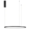 Černé kovové závěsné LED světlo Nova Luce Tarquin 60 cm