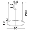 Černé kovové závěsné LED světlo Nova Luce Tarquin 60 cm