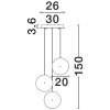 Hnědé skleněné závěsné LED světlo Nova Luce Halley 31 cm