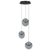 Kouřově šedé skleněné závěsné LED světlo Nova Luce Halley 31 cm