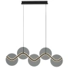 Kouřově šedé skleněné závěsné LED světlo Nova Luce Halley 90 cm