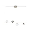 Kouřově šedé skleněné závěsné LED světlo Nova Luce Celso 120 cm se stříbrným zavěšením